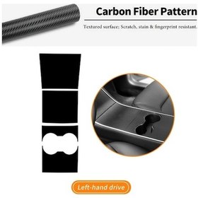 Resim Dashanshop 2017-2025 Tesla Model 3 Karbon Fiber Desen Merkez Konsol Vites Kaplama 