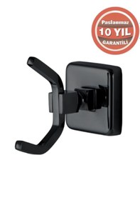 Resim Çelik Banyo Paslanmaz Pirinç Kumru 1 Li Askılık Mat Siyah 