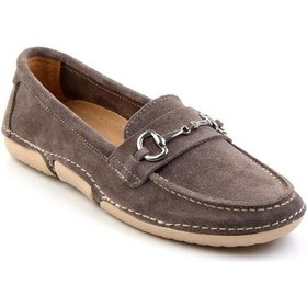 Resim Bambi Vizon Leather Kadın Loafer Ayakkabı K01028130601 Vizon 
