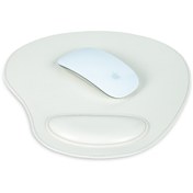 Resim OttoAngelino Londo Oval Deri Mousepad - Bilek Destekli - Rahatlatıcı Süngerli - Beyaz 