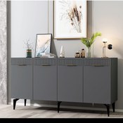 Resim DEMONTE DECOR 4 Kapaklı Alvin Konsol Antrasit - Antrasit 