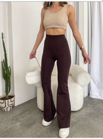 Resim İspanyol Paça Tayt Kahverengi 