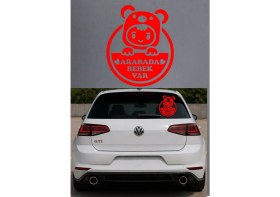 Resim Sticker Usta Arabada Bebek Var Sticker Araba Oto Sticker 00198 