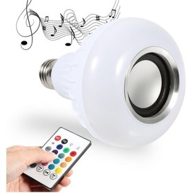 Resim Genel Markalar Bluetooth Hoparlör Led Akıllı Ampul Lamba 12 Renk Kumandalı 