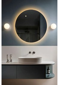 Resim Fawdecor Led Işıklı Yuvarlak Duvar Aynası 80x80 Gün Işığı 