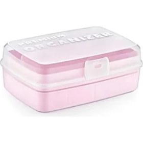 Resim 12 Bölmeli Çok Amaçlı Takı Toka Kutusu Dikiş Kutusu Kapaklı Organizer Kutusu Bölmeli Kutu 