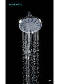 Resim Krom Işıltılı/beyaz Başlıklı, Zambak Rengi Detayları İle 3 Fonksiyonlu Kaliteli Ve Dayanıklı El Duşu Krom 