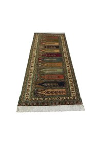 Resim Zehra Abla Halı El Dokuma Paftalı Kayseri Bünyan Sedir Yolluk Yün Halı 5740 Renkli 