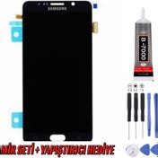 Resim Genos Samsung N920 Note 5 Lcd Ekran Siyah Montaj Kiti Hediye 