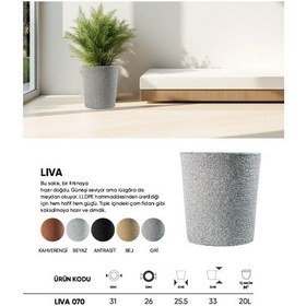 Resim Bostann Dekoratif Saksı - Lıva 070 - 20l - Gri 