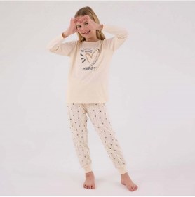 Resim Arnetta Kız Çocuk Pijama Takımı 3434 Krem 