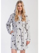 Resim Kadın Welsoft Kapüşonlu Kısa Gri Sabahlık C9t2n1o304 001 