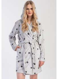 Resim Kadın Welsoft Kapüşonlu Kısa Gri Sabahlık C9t2n1o304 001 