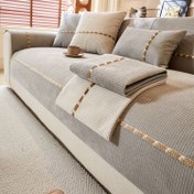 Resim 1 adet Modern Dantelli Kısa Plüslü Koltuk Kılıfı, Kaydırmaz Makine Yıkamalı Evcil Hayvan Dostu Koruyucu, Ev ve Ofis Dekoru için Evrensel Uygunluk - Polyester 250-300gsm 