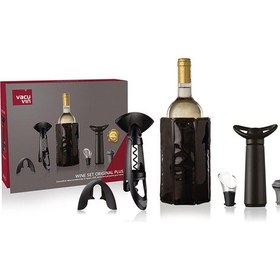 Resim Vacu Vin Plus Şarap Seti 6 Parça - Kutulu - Siyah 