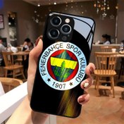 Resim Fenerbahçe Metal Takımı Logosu için Yeni Cam Kılıf Tasarımı, for iphone 16, 16 Plus, 16 Pro için uyumlu ve aynı zamanda for iphone 15, 14, 13, 12, 11, 7, 8, XS Max ve XR için de uygun. 