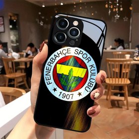 Resim Fenerbahçe Metal Takımı Logosu için Yeni Cam Kılıf Tasarımı, for iphone 16, 16 Plus, 16 Pro için uyumlu ve aynı zamanda for iphone 15, 14, 13, 12, 11, 7, 8, XS Max ve XR için de uygun. 