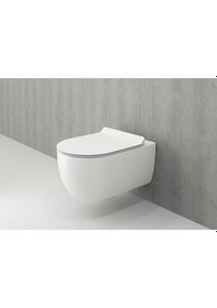 Resim BOCCHİ 1417-002-0128 V-TONDO KISA RIMLESS KLOZET VE KPK M BEYAZ 
