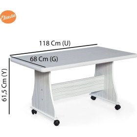 Resim Eliusta Tekerlekli Mdf Masa %100 Mdf Orta Sehpa Ofis Masası Salon Orta Sehpa Yemek Masası 