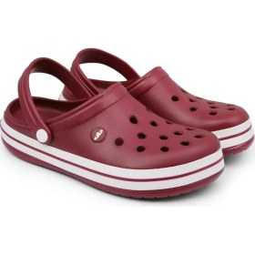 Resim Akınalbella Bella Doremor Bordo Beyaz Sabo Crocs Modeli Terlik Hastane Terliği Hemşire Doktor Terliği 