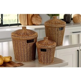 Resim Skygo Paçi Wicker Akasya Serisi 3'lü Patates/soğan Sepeti Seti 