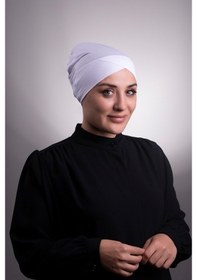 Resim Halven Beyaz Pratik Hazır Geçmeli Iç Bone Viskon Kumaş Çapraz Tek Bantlı Beyaz 