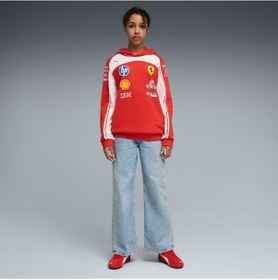 Resim Puma Scuderıa Ferrarı Hp Replıca Genç Kapüşonlu Sweatshırt 713837 01 Kırmızı 