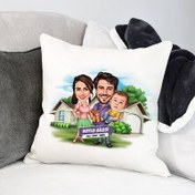 Resim Bebeğimiz ve Biz Karikatürlü Yastık 