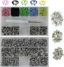 Resim 350 Set 9.5 Mm Karışık Renkli Metal Çıt Çıt Ve Saklama Kutusu 