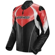 Resim Motosiklet Montu 4 Mevsim Deri Ve Maxdura Kumaş Racing Mont Pu Leather Black-red 
