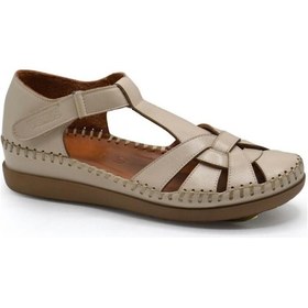 Resim Venüs 25033541y Burnu Kapalı Deri Kadın Sandalet Bej 