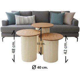 Resim Most Trio Bohem 3'lü Mdf Zigon Sehpa Siyah 