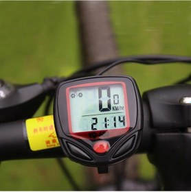 Resim Bisiklet Klm Dijital Kilometre Km Saati Ibre Lcd Hız Göstergesi Siyah Kırmızı 
