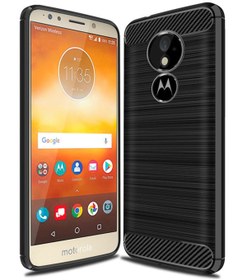 Resim Microcase Motorola Moto E5 Brushed Carbon Fiber Silikon Tpu Kılıf - Siyah 