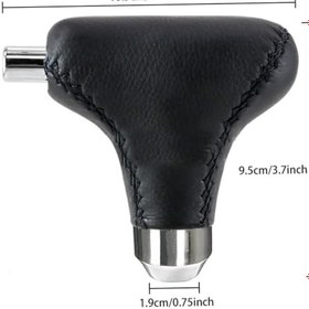 Resim SHERCHPRY Şık Pu Deri Vites Topuzu Metal Tabanlı Otomatik Araba Vites Topuzu Şanzıman İçin 