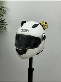 Resim Motor & Motosiklet Gold Fiyonklu Siyah Kedi Kulak Kask Dış Aksesuarı Diğer 