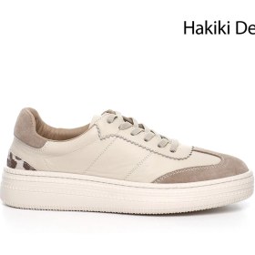 Resim Gönderi R Kadın Bej Lastik Bağcıklı Dolgu Taban Hakiki Deri Sneaker Ddza83742855 Bej 