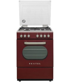 Resim Vestel SF-8400 65 LT Retro Ocaklı Solo Fırın Bordo 