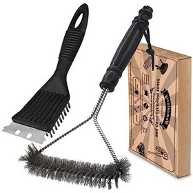 Resim Mangal Temizleyici Seti, 2 Parça Metal Fırça Ve Kazıyıcı 