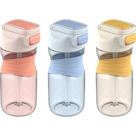 Resim Vagonlife 450ml Pipetli Tritan Su Matarası Sarı-Mavi-Turuncu VGN030 