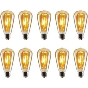 Resim Helios ST64 Flamanlı Rustik 4W LED Ampul 10'lu Dekoratif Vintage Aydınlatma Amber Rengi ST64 10LU 