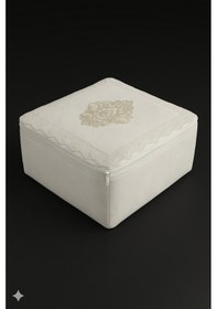 Resim Nergis Kadife Dantelli Güpürlü Küçük Boy Hurç 30x35x15 Cm Çeyizlik Nişan Düğün Gelin Bohçası Diğer 