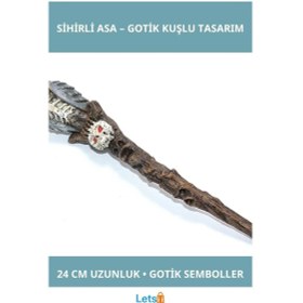 Resim Polyester Sihirli Asa Büyülü Kuş Figürü Gotik Tasarım 24 Cm Aksesuar 1 Adet 