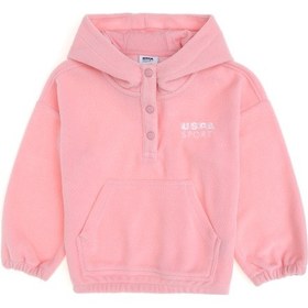 Resim U.S. Polo Assn. Kız Çocuk Pudra Kapüşonlu Sweatshirt 50291467-VR042 
