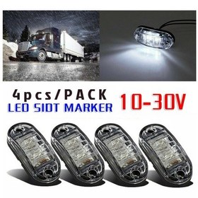 Resim Beyaz 4x 12/24v Led Yan İşaret Göstergesi Ön Işık Rv Römork Kamyon Kamyon Göstergesi 