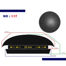 Resim Universal Lastik Tapa 25Mm - 10 Adet 