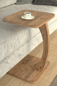 Resim Limnizza Dikdörtgen C Sehpa Tekerlekli Koltuk Yanı Laptop Masası Modern Zigon Yan Sehpa Salon Ofis Sehpası 