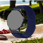 Resim Sunshine022 Mavi 22mm Ayarlanabilir Nylon Samsung Uyumlu Garmin Huawei Xiaomi Akıllı Saat Kayışı 