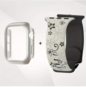 Resim Sunshine022 2li Kadın Yumuşak Spor Kayış Su Geçirmez Ayarlanabilir Bileklik Ve Pc Kasa 46mm Series 10 