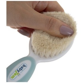 Resim Babyjem Sertifikalı Yumuşak Doğal Bebek Kıl Fırça Tarak Seti Mavi 